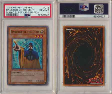 Banisher of the Light MRL 078 PSA 10 GEM MT Super Rare 1st Edition 0127 PSA Graded Yugioh Cards Banisher of the Light MRL 078 PSA 10 GEM MT Super Rare 1st Edition 0127 PSA Graded Yugioh Cards