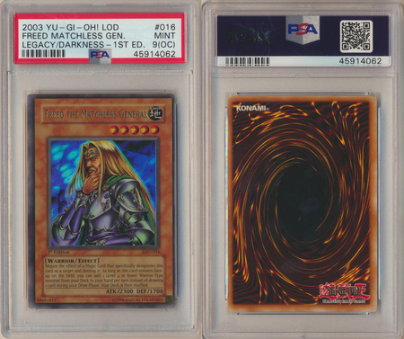 Freed the Matchless General LOD 016 PSA 9 OC MINT Ultra Rare 1st Edition 4062 PSA Graded Yugioh Cards Freed the Matchless General LOD 016 PSA 9 OC MINT Ultra Rare 1st Edition 4062 PSA Graded Yugioh Cards