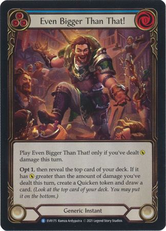 Even Bigger Than That Blue EVR175 Rare Rainbow Foil 1st Edition Even Bigger Than That Blue EVR175 Rare Rainbow Foil 1st Edition