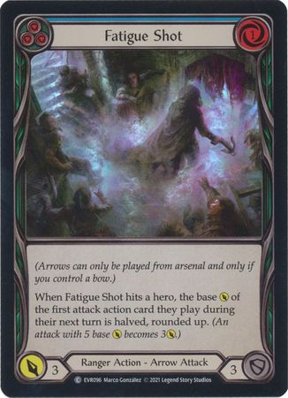 Fatigue Shot Blue EVR096 Common Rainbow Foil 1st Edition Fatigue Shot Blue EVR096 Common Rainbow Foil 1st Edition