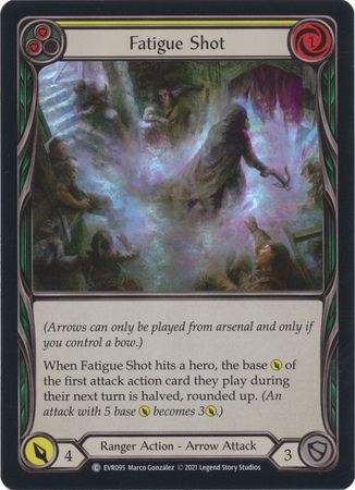 Fatigue Shot Yellow EVR095 Common Rainbow Foil 1st Edition Fatigue Shot Yellow EVR095 Common Rainbow Foil 1st Edition