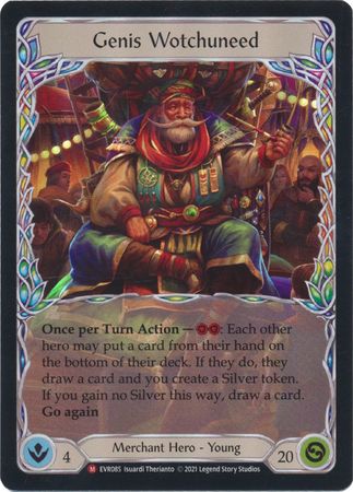 Genis Wotchuneed EVR085 Majestic Rainbow Foil 1st Edition Genis Wotchuneed EVR085 Majestic Rainbow Foil 1st Edition
