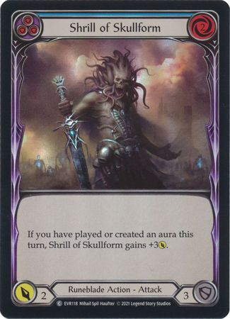 Shrill of Skullform Blue EVR118 Common Rainbow Foil 1st Edition Shrill of Skullform Blue EVR118 Common Rainbow Foil 1st Edition