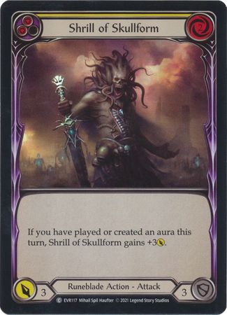 Shrill of Skullform Yellow EVR117 Common Rainbow Foil 1st Edition Shrill of Skullform Yellow EVR117 Common Rainbow Foil 1st Edition