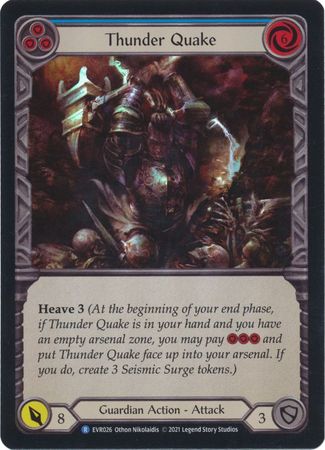 Thunder Quake Blue EVR026 Rare Rainbow Foil 1st Edition Thunder Quake Blue EVR026 Rare Rainbow Foil 1st Edition