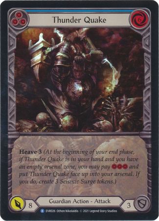 Thunder Quake Blue Extended Art EVR026 Rare Rainbow Foil 1st Edition Thunder Quake Blue Extended Art EVR026 Rare Rainbow Foil 1st Edition
