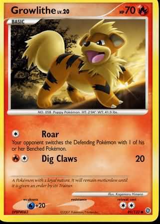 Growlithe 89 132 Common Diamond Pearl Secret Wonders Singles Growlithe 89 132 Common Diamond Pearl Secret Wonders Singles