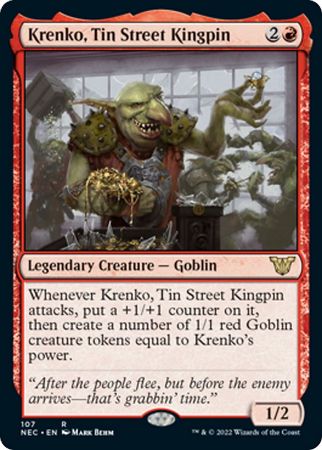 Krenko Tin Street Kingpin 107 Kamigawa Neon Dynasty Commander Singles Krenko Tin Street Kingpin 107 Kamigawa Neon Dynasty Commander Singles