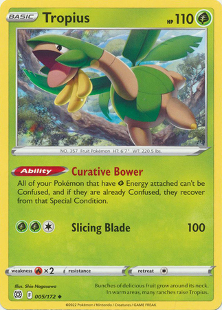 Tropius 5 172 Uncommon Sword Shield Brilliant Stars Singles Tropius 5 172 Uncommon Sword Shield Brilliant Stars Singles