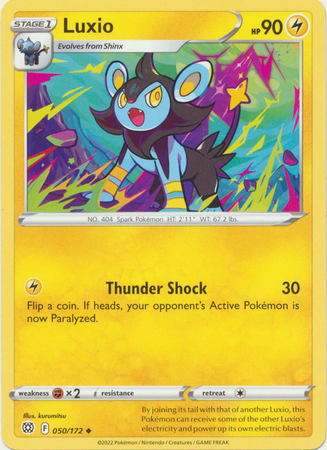 Luxio 050 172 Uncommon Sword Shield Brilliant Stars Singles Luxio 050 172 Uncommon Sword Shield Brilliant Stars Singles