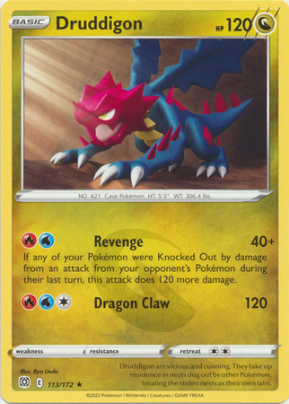 Druddigon 113 172 Rare Sword Shield Brilliant Stars Singles Druddigon 113 172 Rare Sword Shield Brilliant Stars Singles
