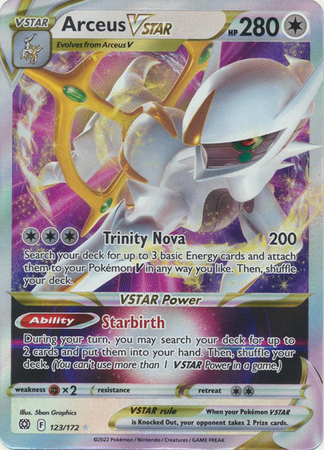 Golden Arceus Pokemon Card, Arceus Pokemon Card V Star