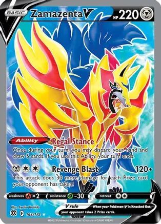 Zamazenta V Full Art - 163/172 - Brilliant Stars – Card Cavern Trading  Cards, LLC