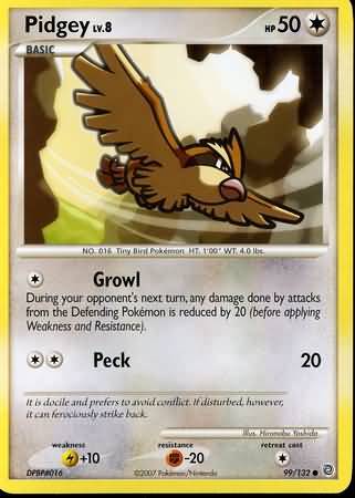 Pidgey 99 132 Common Diamond Pearl Secret Wonders Singles Pidgey 99 132 Common Diamond Pearl Secret Wonders Singles