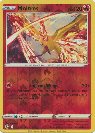 Check the actual price of your Moltres 021/172 Pokemon card