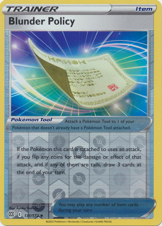 Blunder Policy Reverse Holo Uncommon 131/172 Brilliant Stars Pokémon - RA  Cardshop