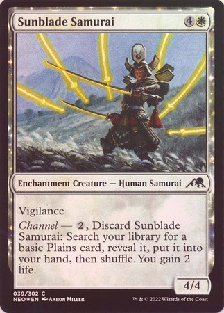 Sunblade Samurai 039 302 Foil Kamigawa Neon Dynasty Foil Singles Sunblade Samurai 039 302 Foil Kamigawa Neon Dynasty Foil Singles