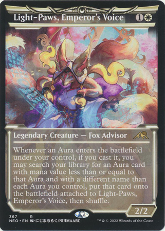 Light Paws Emperor s Voice 367 Showcase Soft Glow Frame Kamigawa Neon Dynasty Collector Booster Singles Light Paws Emperor s Voice 367 Showcase Soft Glow Frame Kamigawa Neon Dynasty Collector Booster Singles