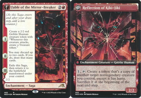 Fable of the Mirror Breaker Reflection of the Kiki Jiki 465 Extended Art Foil Kamigawa Neon Dynasty Collector Booster Foil Singles Fable of the Mirror Breaker Reflection of the Kiki Jiki 465 Extended Art Foil Kamigawa Neon Dynasty Collector Booster Foil Singles
