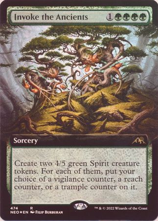 Invoke the Ancients 474 Extended Art Foil Kamigawa Neon Dynasty Collector Booster Foil Singles Invoke the Ancients 474 Extended Art Foil Kamigawa Neon Dynasty Collector Booster Foil Singles
