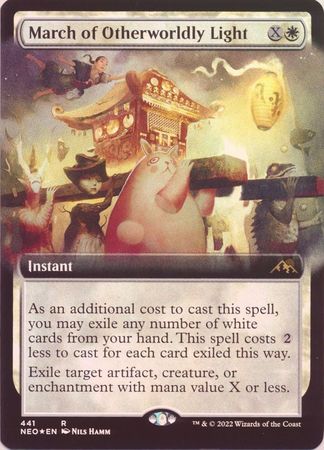 March of Otherworldly Light 441 Extended Art Foil Kamigawa Neon Dynasty Collector Booster Foil Singles March of Otherworldly Light 441 Extended Art Foil Kamigawa Neon Dynasty Collector Booster Foil Singles