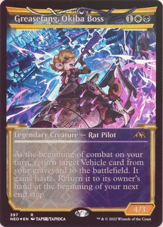 Greasefang Okiba Boss 397 Showcase Soft Glow Frame Foil Kamigawa Neon Dynasty Collector Booster Foil Singles Greasefang Okiba Boss 397 Showcase Soft Glow Frame Foil Kamigawa Neon Dynasty Collector Booster Foil Singles