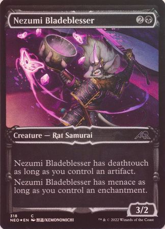 Nezumi Bladeblesser 318 Showcase Samurai Frame Foil Kamigawa Neon Dynasty Collector Booster Foil Singles Nezumi Bladeblesser 318 Showcase Samurai Frame Foil Kamigawa Neon Dynasty Collector Booster Foil Singles