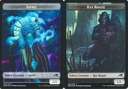 Spirit 002 019 Rat Rogue 005 019 Double sided Token Foil Kamigawa Neon Dynasty Collector Booster Foil Singles Spirit 002 019 Rat Rogue 005 019 Double sided Token Foil Kamigawa Neon Dynasty Collector Booster Foil Singles
