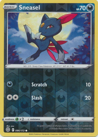 Sneasel 086 172 Common Reverse Holo Sneasel 086 172 Common Reverse Holo