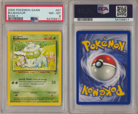 Bulbasaur 67 130 PSA 8 NM MT Common Base Set 2 9917 Base Set 2 Singles Bulbasaur 67 130 PSA 8 NM MT Common Base Set 2 9917 Base Set 2 Singles