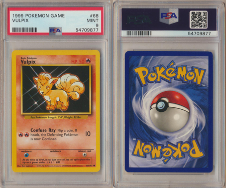 Vulpix 68 102 PSA 9 MINT Common Unlimited Base Set 9877 PSA Graded Pokemon Cards Vulpix 68 102 PSA 9 MINT Common Unlimited Base Set 9877 PSA Graded Pokemon Cards
