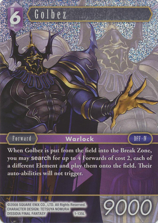 Golbez 1 135L Legend Foil Opus 1 Wave 1 Printing Opus I Wave I Printing Golbez 1 135L Legend Foil Opus 1 Wave 1 Printing Opus I Wave I Printing