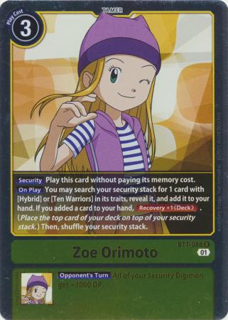 Zoe Orimoto BT7 088 R Rare Zoe Orimoto BT7 088 R Rare