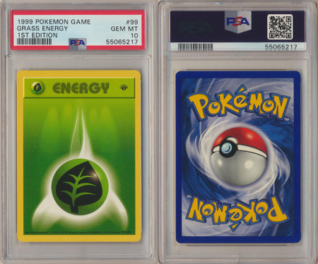 Grass Energy 99 102 PSA 10 GEM MT Common 1st Edition Base Set 5217 PSA Graded Pokemon Cards Grass Energy 99 102 PSA 10 GEM MT Common 1st Edition Base Set 5217 PSA Graded Pokemon Cards