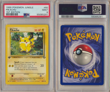 Pikachu 60 64 PSA 9 MINT Common 1st Edition Jungle 5291 PSA Graded Pokemon Cards Pikachu 60 64 PSA 9 MINT Common 1st Edition Jungle 5291 PSA Graded Pokemon Cards