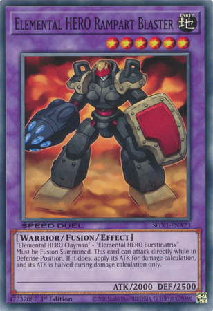Elemental HERO Rampart Blaster SGX1 ENA23 Common 1st Edition Speed Duel GX Duel Academy Box Singles Elemental HERO Rampart Blaster SGX1 ENA23 Common 1st Edition Speed Duel GX Duel Academy Box Singles