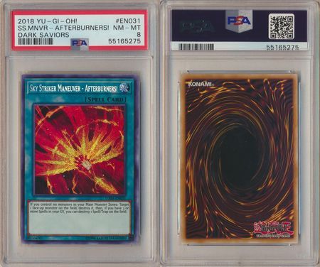 Sky Striker Maneuver Afterburners DASA EN031 PSA 8 Secret Rare Unlimited 5275 PSA Graded Yugioh Cards Sky Striker Maneuver Afterburners DASA EN031 PSA 8 Secret Rare Unlimited 5275 PSA Graded Yugioh Cards
