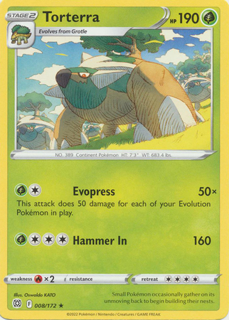 Torterra 008 172 Rare Theme Deck Exclusive Torterra 008 172 Rare Theme Deck Exclusive