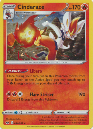 Cinderace 034 202 Alternate Holo Promo Pokemon Alternate Holo and Alternate Art Promos Cinderace 034 202 Alternate Holo Promo Pokemon Alternate Holo and Alternate Art Promos