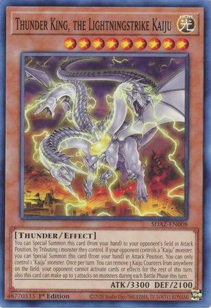 Thunder King the Lightningstrike Kaiju SDAZ EN008 Common 1st Edition Structure Deck Albaz Strike 1st Edition Singles Thunder King the Lightningstrike Kaiju SDAZ EN008 Common 1st Edition Structure Deck Albaz Strike 1st Edition Singles
