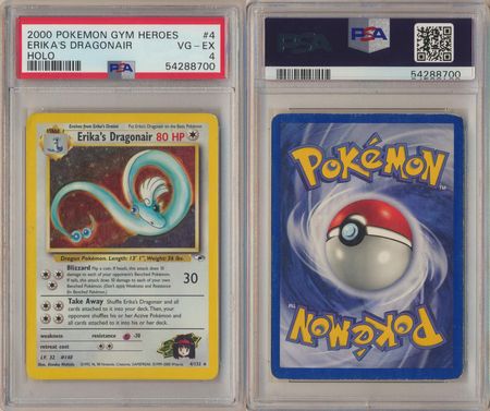 Erika s Dragonair 4 132 PSA 4 VG EX Holo Unlimited Gym Heroes 8700 PSA Graded Pokemon Cards Erika s Dragonair 4 132 PSA 4 VG EX Holo Unlimited Gym Heroes 8700 PSA Graded Pokemon Cards