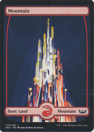 Mountain 279 281 Full Art Metropolis Basic Land Streets of New Capenna Singles Mountain 279 281 Full Art Metropolis Basic Land Streets of New Capenna Singles