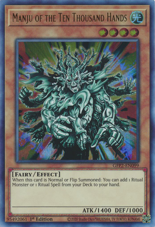 Manju of the Ten Thousand Hands GFP2 EN099 Ultra Rare 1st Edition Ghosts From The Past The 2nd Haunting 1st Edition Singles Manju of the Ten Thousand Hands GFP2 EN099 Ultra Rare 1st Edition Ghosts From The Past The 2nd Haunting 1st Edition Singles