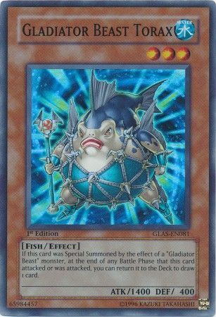 Gladiator Beast Torax GLAS EN081 Super Rare 1st Edition Gladiator Beast Torax GLAS EN081 Super Rare 1st Edition