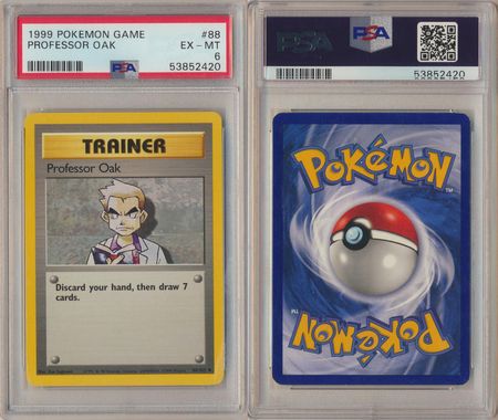 Professor Oak - 88/102 - PSA 6 EX-MT - Uncommon Unlimited (Base Set) 2420