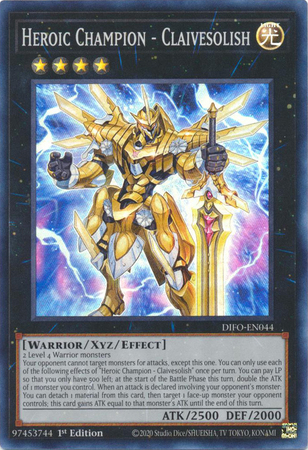 Heroic Champion Claivesolish DIFO EN044 Super Rare 1st Edition Heroic Champion Claivesolish DIFO EN044 Super Rare 1st Edition