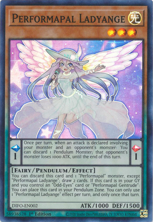 Performapal Ladyange DIFO EN002 Super Rare 1st Edition Performapal Ladyange DIFO EN002 Super Rare 1st Edition