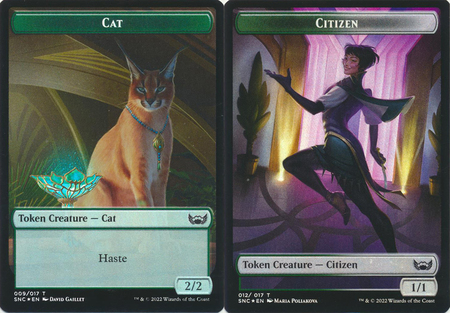 Cat 009 017 Citizen 012 017 Foil Double Sided Token Streets of New Capenna Collector Booster Foil Singles Cat 009 017 Citizen 012 017 Foil Double Sided Token Streets of New Capenna Collector Booster Foil Singles