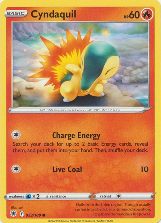 Cyndaquil 023 189 Common Sword Shield Astral Radiance Singles Cyndaquil 023 189 Common Sword Shield Astral Radiance Singles