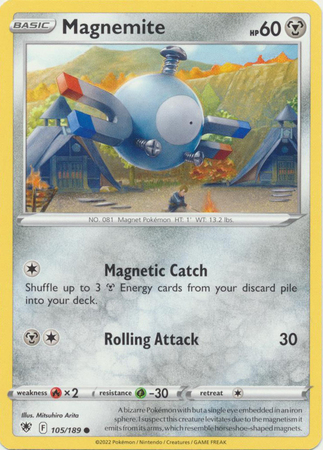 Magnemite 105 189 Common Sword Shield Astral Radiance Singles Magnemite 105 189 Common Sword Shield Astral Radiance Singles